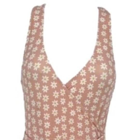 Swimsuit Vintage Style Atlantic Beach Floral One Piece in Blush/White Size Small - Picture 2 of 9